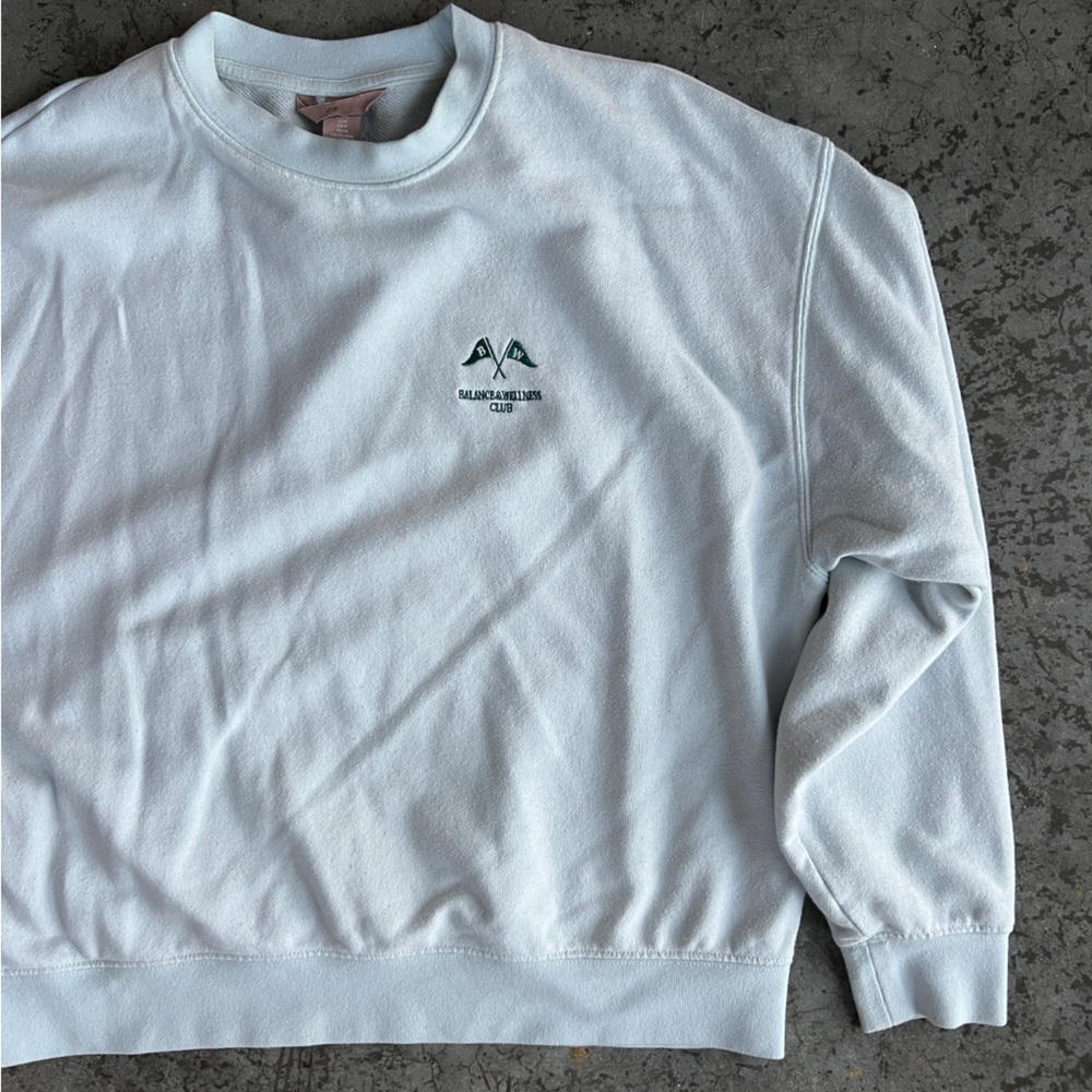H&M Crewneck Sweatshirt Mint Blue Balance & Wellness Club Comfy Loungewear